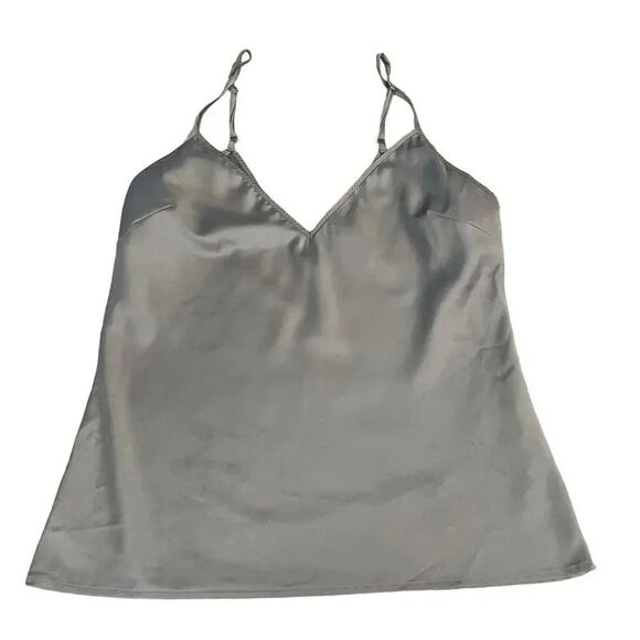 Zara Women’s Silver Gray Spaghetti Straps V-Neck Minimalist Top SZ S #1158 - Picture 4 of 11